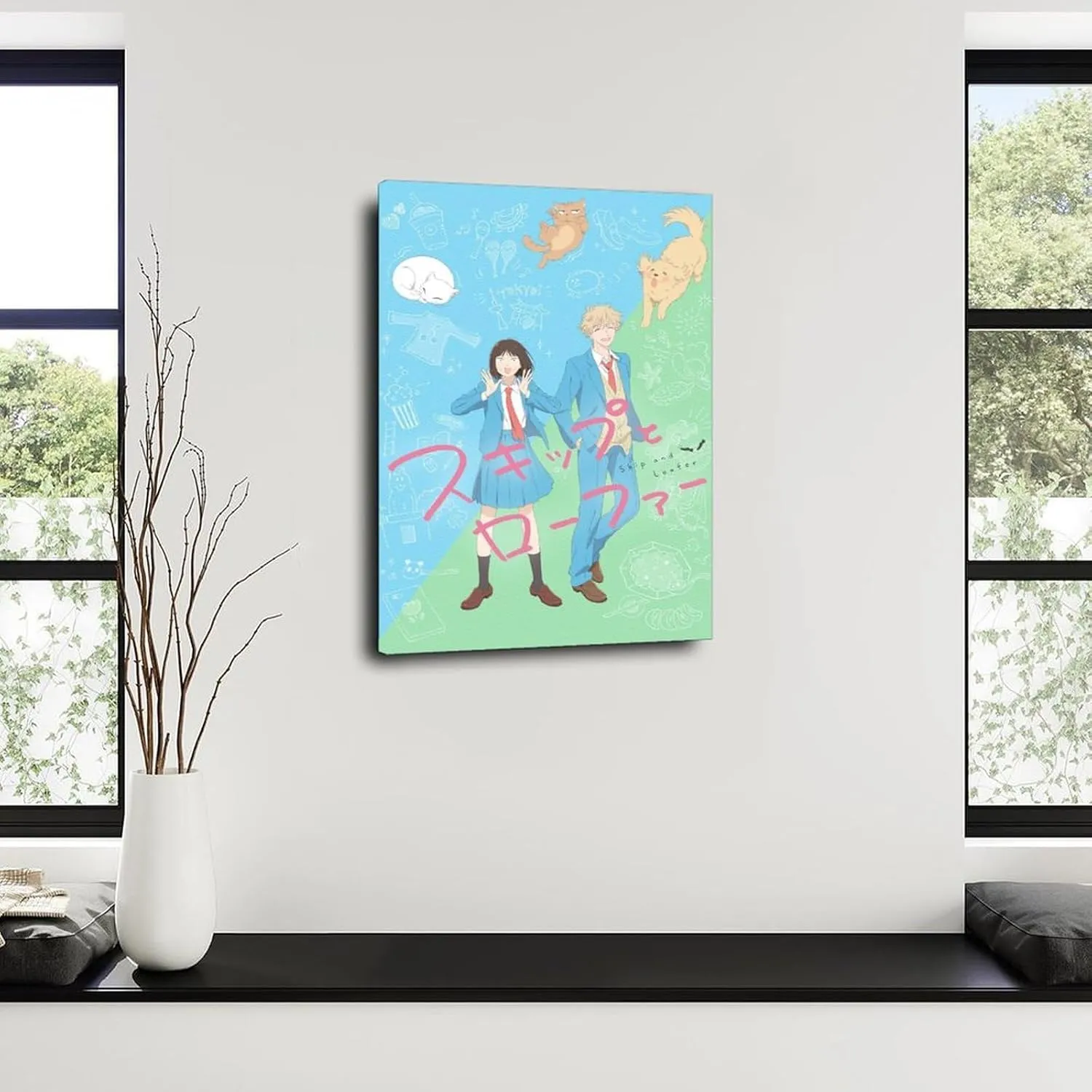 XHYDID Japanese Anime Skip And Loafer Poster Romantic Anime Poster (3) Canvas Painting Wall Art Poster for Bedroom Living Room Decor 20x30inch(50x75cm) Frame-style