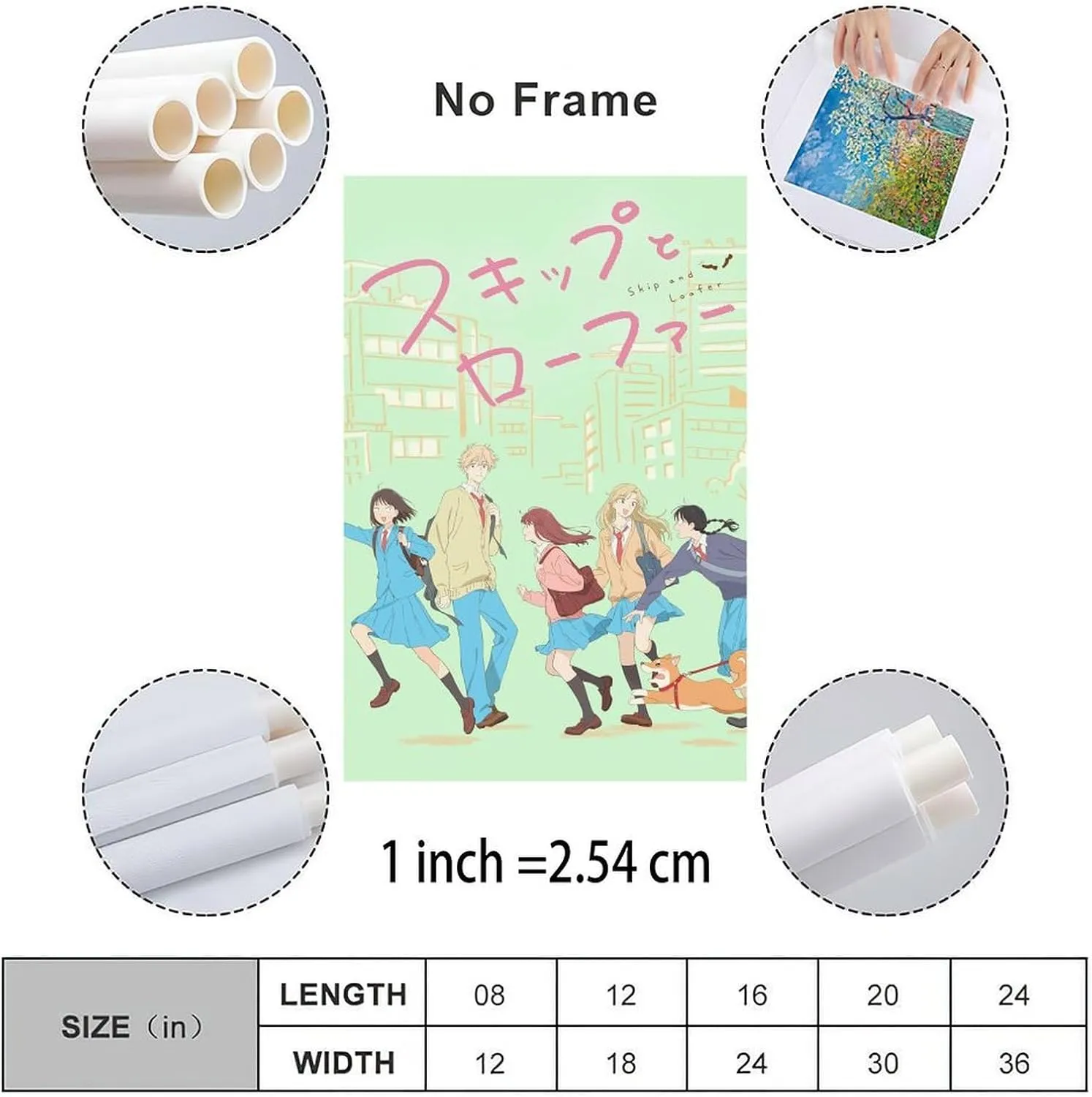 XHYDID Japanese Anime Skip And Loafer Poster Romantic Anime Poster (4) Canvas Painting Posters And Prints Wall Art for Living Room Bedroom Decor 08x12inch(20x30cm) Unframe-style