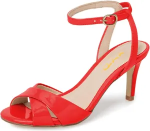 XYD Women Chic Cross Strap Slingback Ankle Strap High Heel Patent Buckle Sandal Pump Shoes