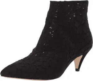 XYD Women Chic Low Kitten Heel Ankle Boots Pointed Closed Toe Side Zipper Prom Glitter Party Fashion Short Bootie Shoes