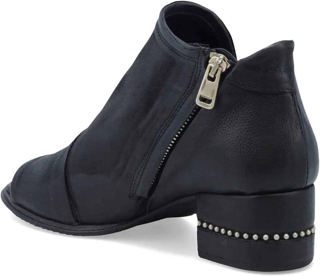 XYD Women Chic V-cut Chunky Heel Ankle Boots Open Toe Studded Bootie Sandals Side Zipper Casual Dressy Party Dress Shoes