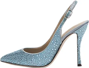 XYD Women Pointed Toe Stiletto Pumps Rhinestones Slingback High Heels Sandals Chic Party Wedding Dress Shoes