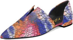 YDN Women Pointed Toe D'Orsay Ballet Flats V Cut Low Heels Slip On Office Dress Loafer Shoes