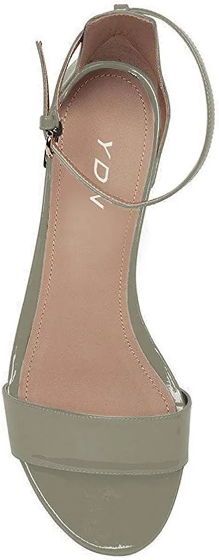 YDN Womens Chic Block Low Heel Sandals Open Toe Ankle Strap Patent Comfortable Walking Dress Flat Shoes Size 4-15