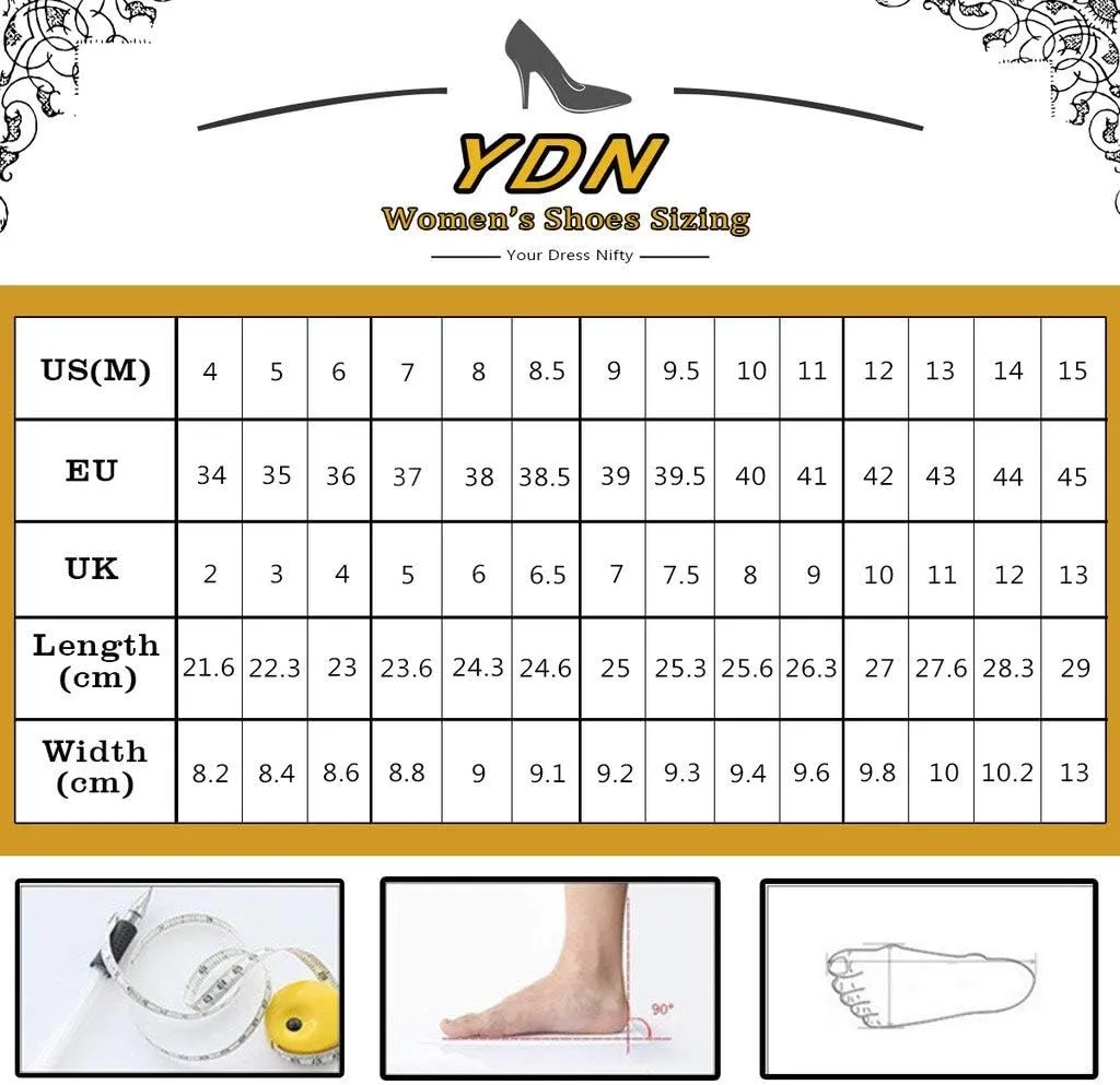 YDN Women's Chic Pointed Closed Toe Mid Heel Pumps Slip on Stiletto Slide Dress Shoe for Party Prom Size 4-15 US