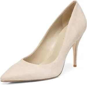 YDN Women's Chic Pointed Closed Toe Mid Heel Pumps Slip on Stiletto Slide Dress Shoe for Party Prom Size 4-15 US