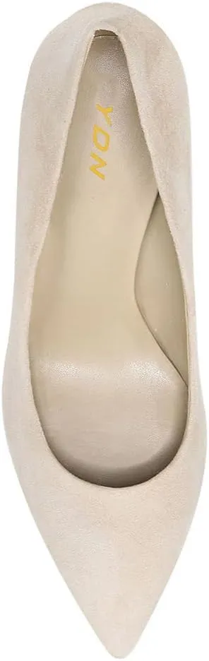 YDN Women's Chic Pointed Closed Toe Mid Heel Pumps Slip on Stiletto Slide Dress Shoe for Party Prom Size 4-15 US