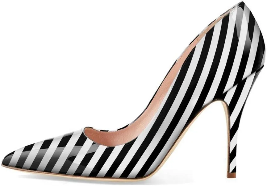 YDN Women's Chic Pointed Closed Toe Mid Heel Pumps Slip on Stiletto Slide Dress Shoe for Party Prom Size 4-15 US