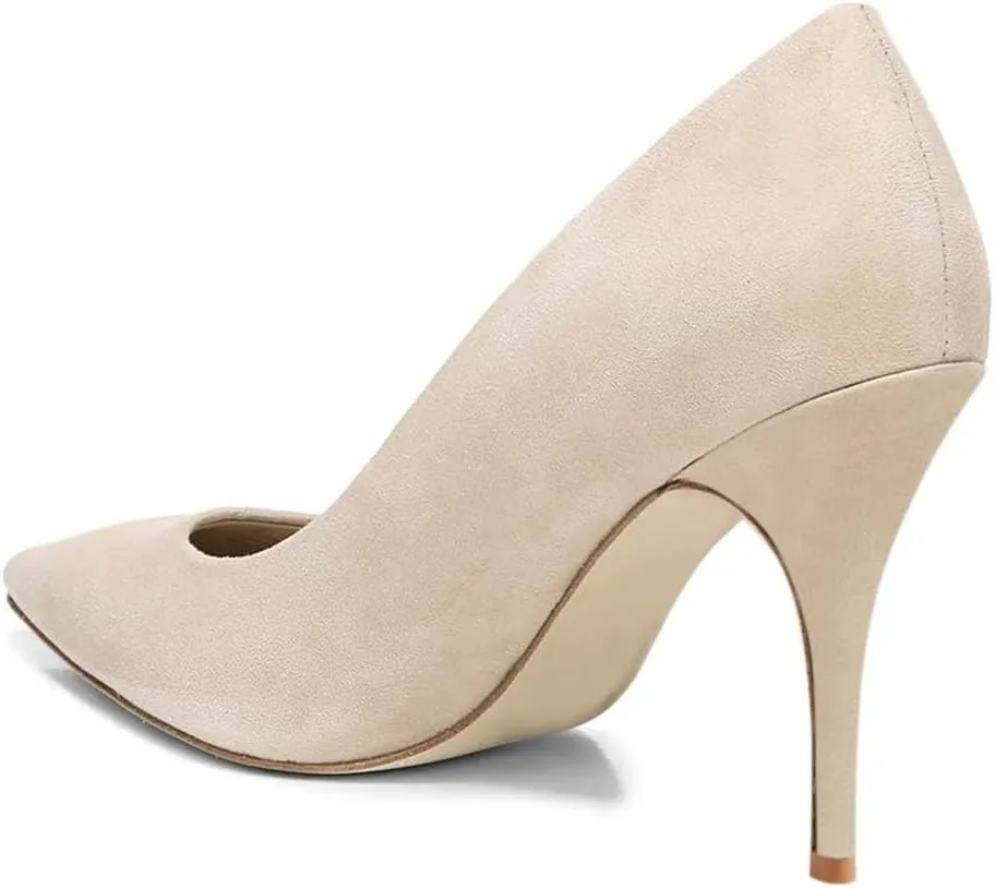 YDN Women's Chic Pointed Closed Toe Mid Heel Pumps Slip on Stiletto Slide Dress Shoe for Party Prom Size 4-15 US