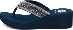Yellow Box Women's Selvia Wedge Sandal, Round Toe, Medium-High 2 Inch Heel, 0.75 Inch Platform Comfortable Flip-Flop