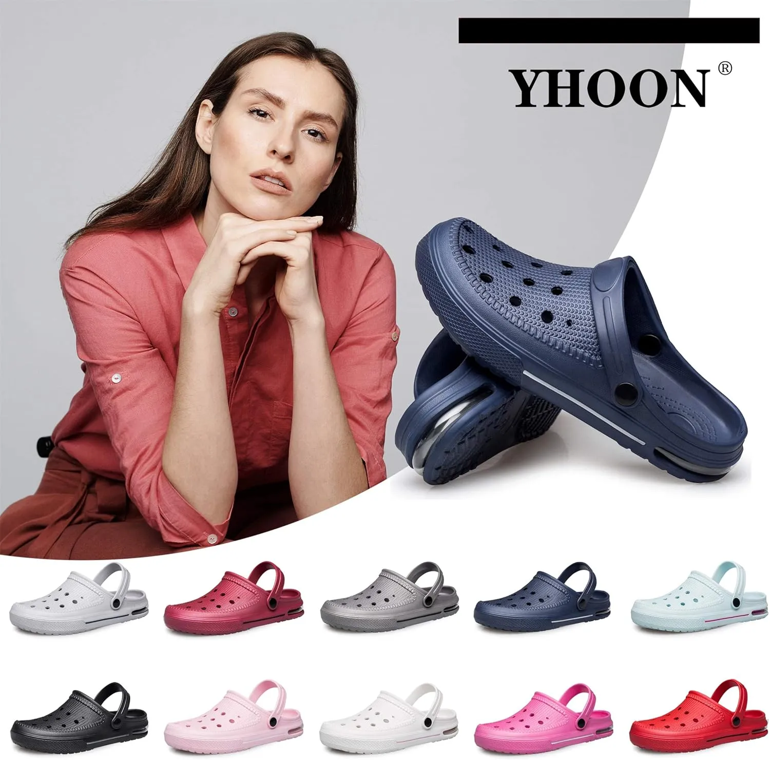 YHOON Unisex Garden Clogs Shoes | Water Shoes | Comfortable Slip on Shoes Air Cushion Slippers