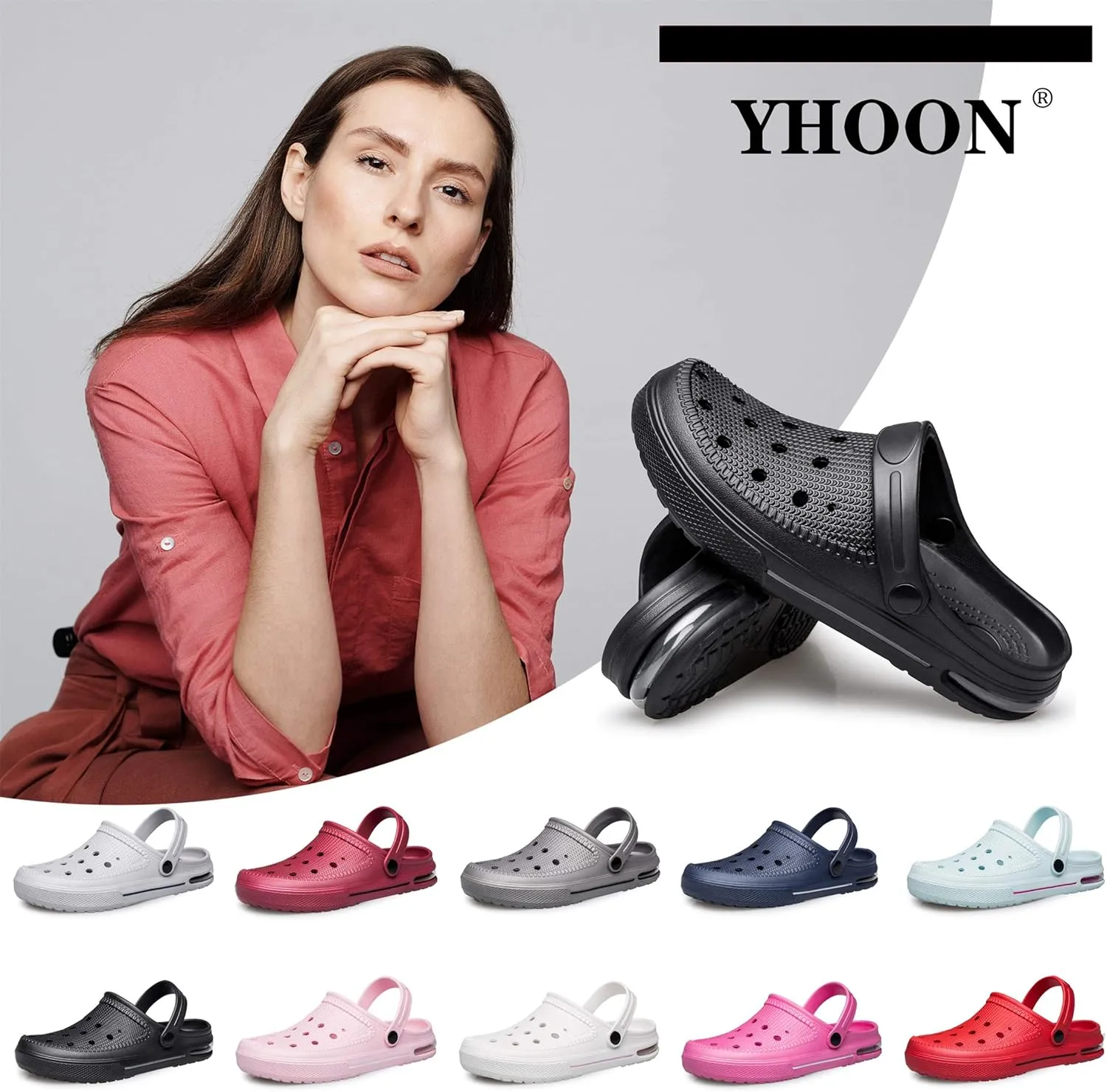 YHOON Unisex Garden Clogs Shoes | Water Shoes | Comfortable Slip on Shoes Air Cushion Slippers