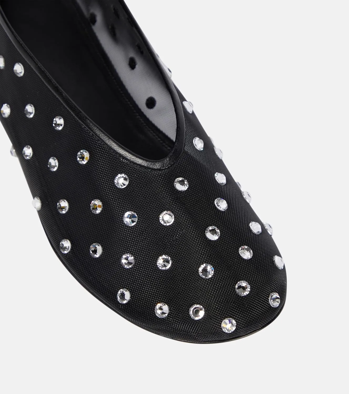 Yishaweiqi Crystal Rhinestone Ballet Flats for Women Breathable Mesh Flats Slip On Ballerina Shoes Comfortable Casual Dress Shoes