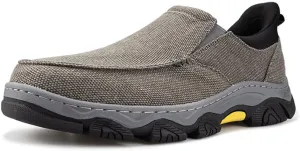 YONGJIA Mens Hands Free Slip in Loafers Walking Slip on Canvas Casual Comfortable Breathable Shoes