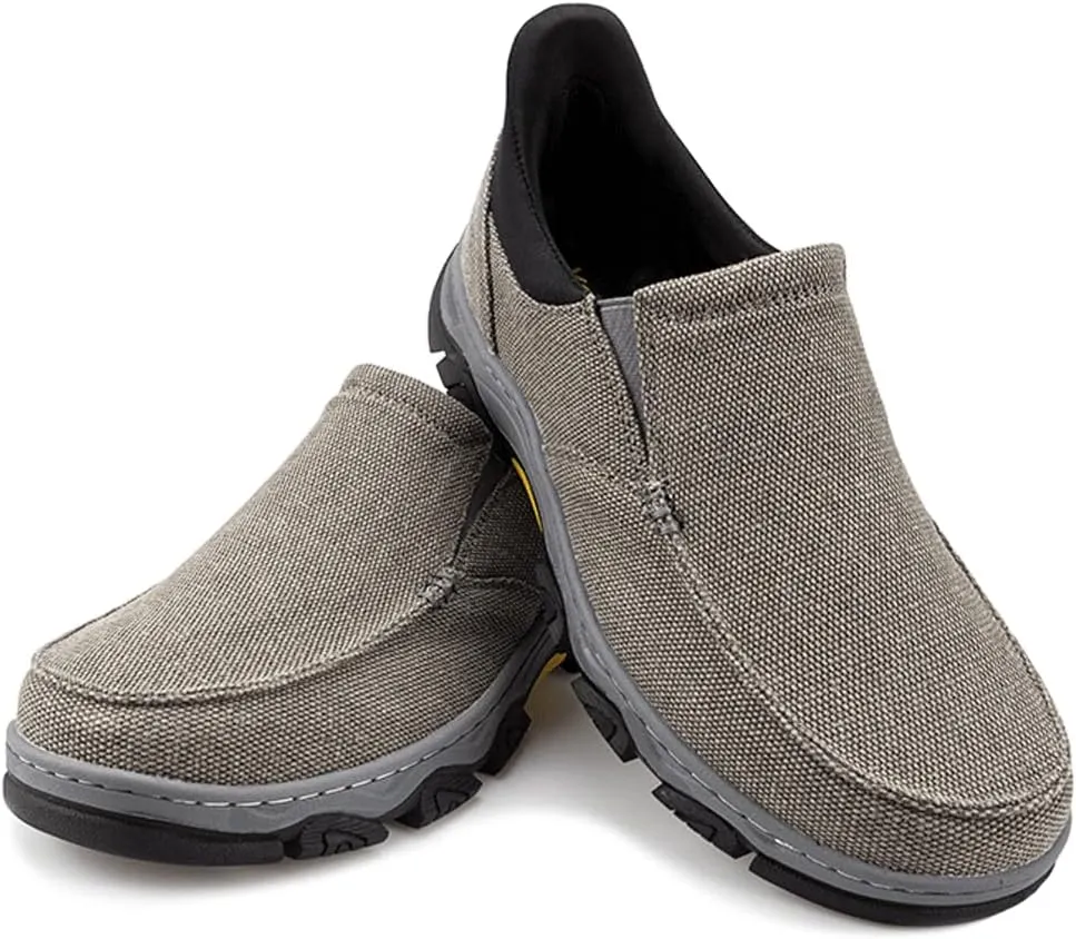 YONGJIA Mens Hands Free Slip in Loafers Walking Slip on Canvas Casual Comfortable Breathable Shoes