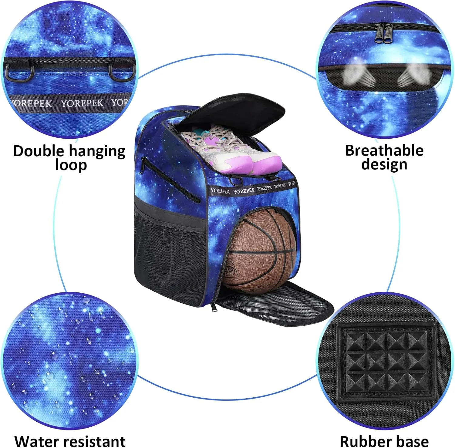 YOREPEK Basketball Bag, Large Basketball Backpack with Shoe Compartment and Ball Holder for daughter son, Water Resistant for Sport Training Equipment Fits Volleyball Gym Pink