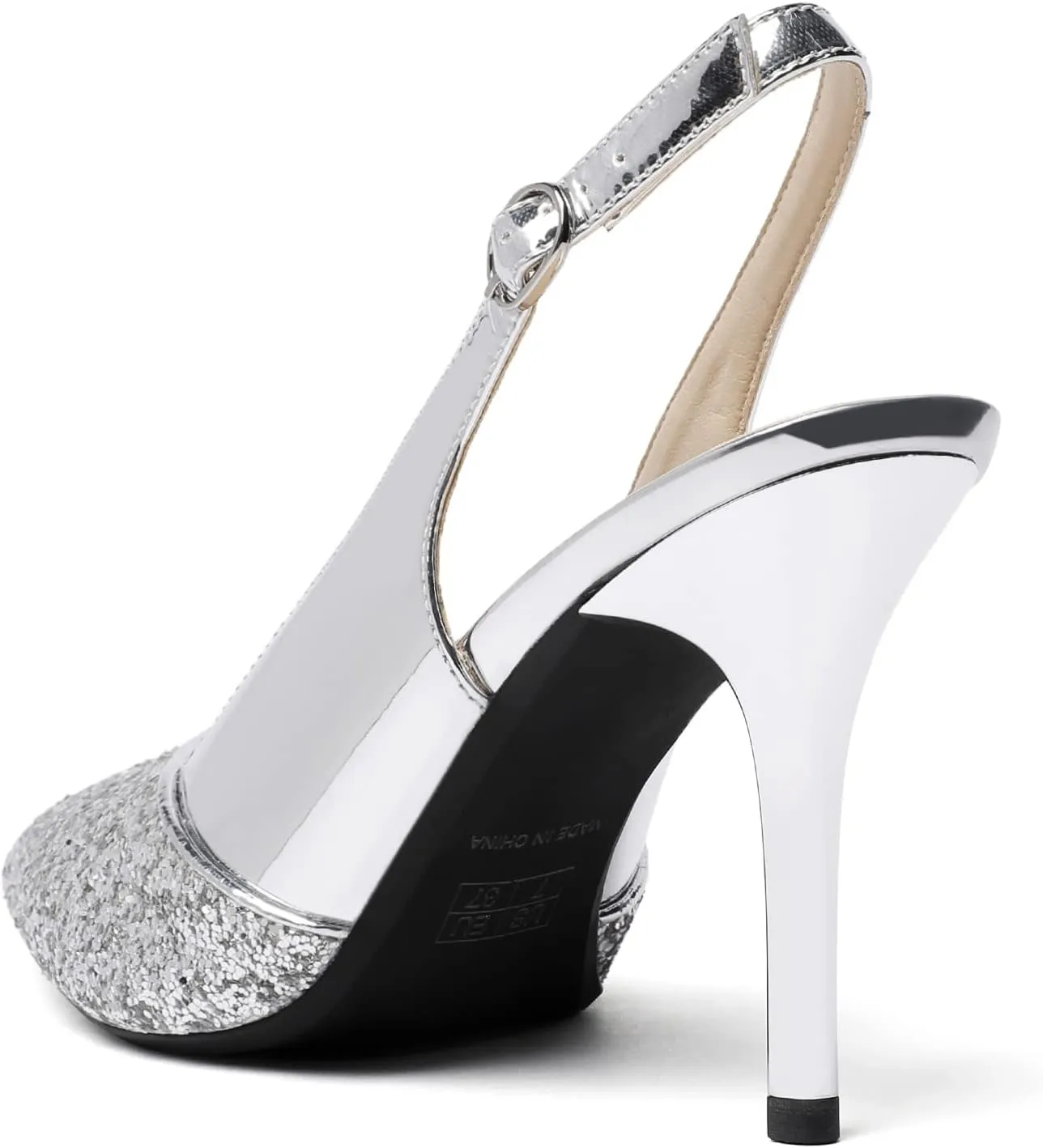 Zamikoo Women's High Heel Slingback Pumps Pointed Toe Ankle Strap Stiletto Heels Comfort Chic Heeled Shoes for Party Evening Dresss