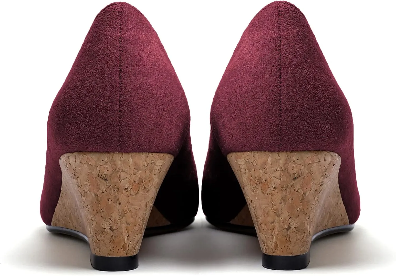 Zamikoo Women's Pointed Toe Pumps Shoes 2 Inch Wedge Low Heel Basic Slip On Leather Suede US Size 5- Size 13