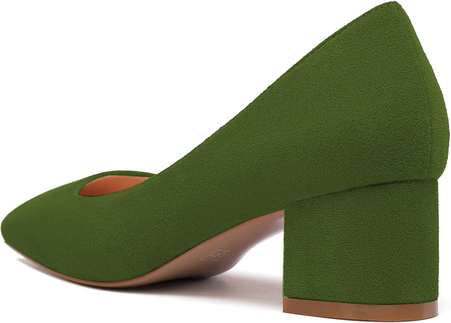 Zamikoo Women's Square Toe Block Heel Pumps Slip On 2 Inches Low Chunky Heels Classic Dress Shoes for Wedding Party Office