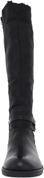 ZIGI SOHO Womens Stephany Faux Zipper Knee-High Boots Black 6 Medium (B,M)