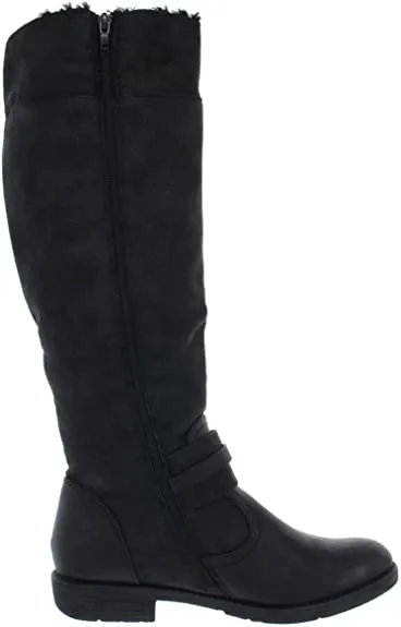 ZIGI SOHO Womens Stephany Faux Zipper Knee-High Boots Black 6 Medium (B,M)